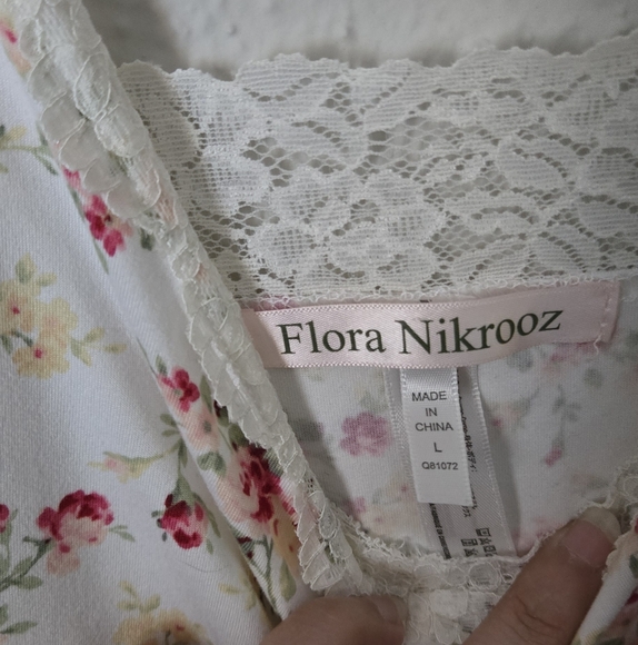 Flora Nikrooz Floral Lace Camisole - White and Pink - Picture 3 of 4